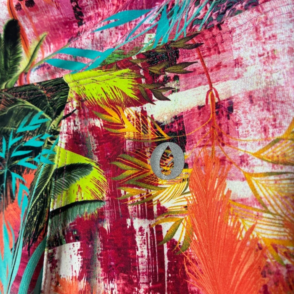 Dona Jo JoJo Skirt Tropical Palm Print Activewear Skort Pink Orange Size 2